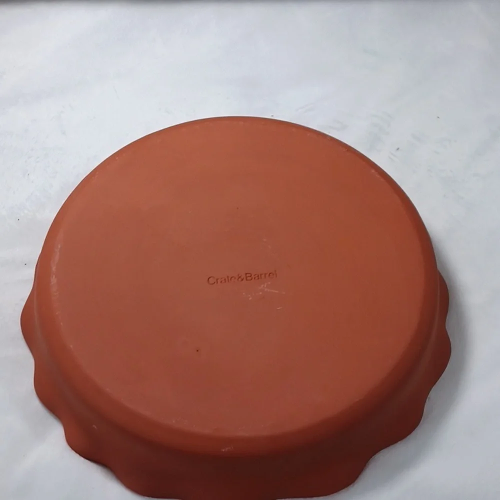 Crate & Barrel Vintage Red Clay Nacho & Dip Tray 11Inch